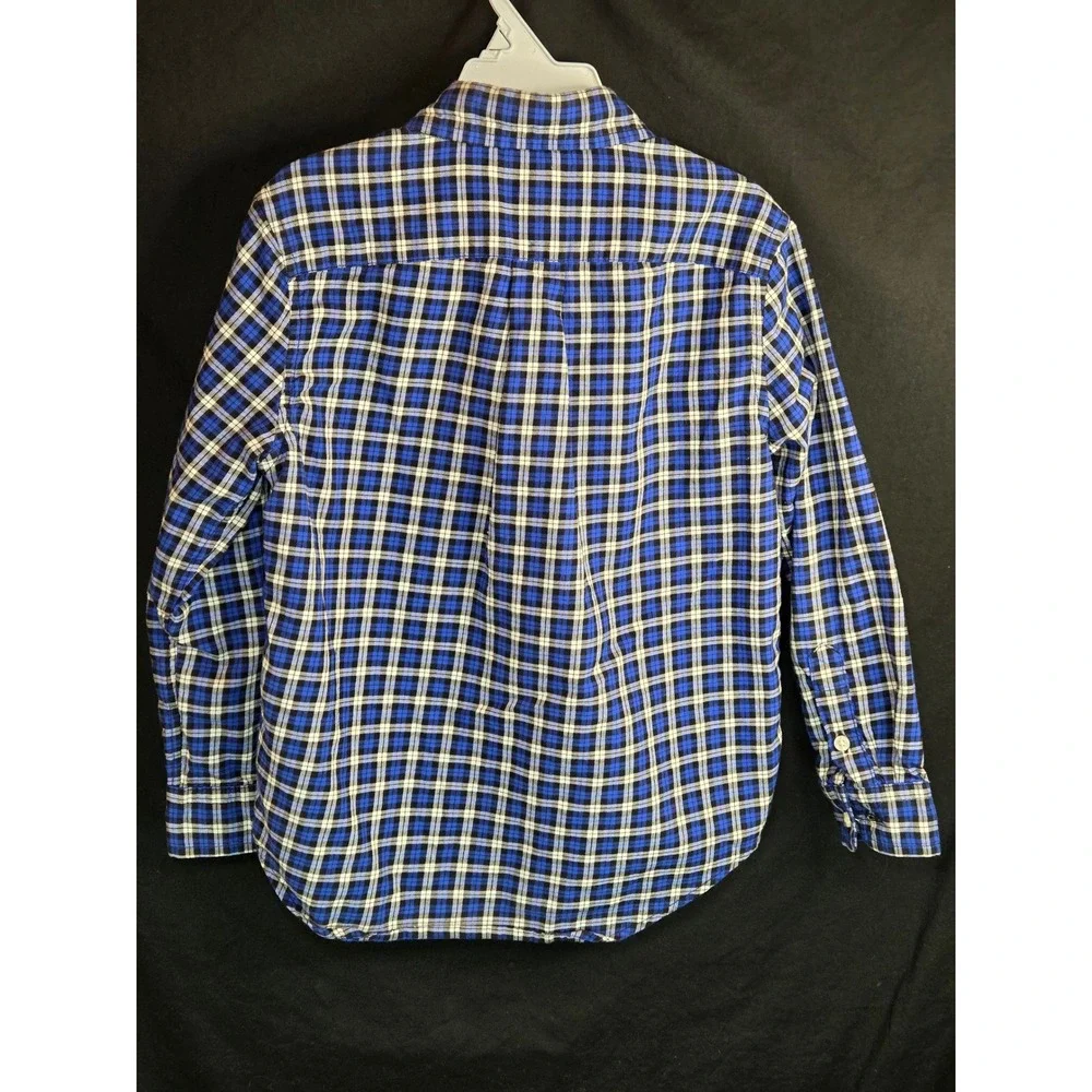 Ralph Lauren Kids Blue Madras‎ Plaid Button Down Shirt Long Sleeve Size 5